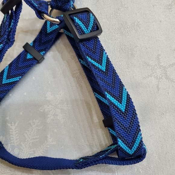 NWT New Petluv Blue Chevron Medium Dog Adjustable Harness & Large Leash Set - Picture 7 of 7